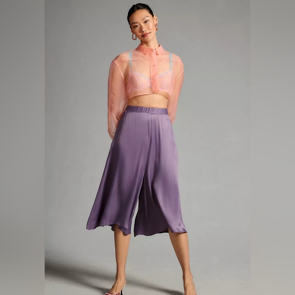 NEW Anthropologie Silk Culotte Pants